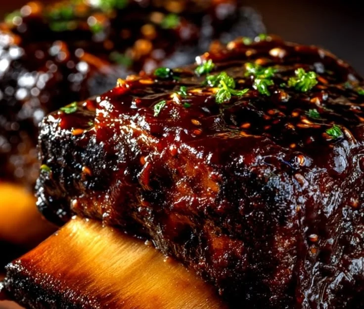 Asian beef short ribs marinated and cooked to perfection