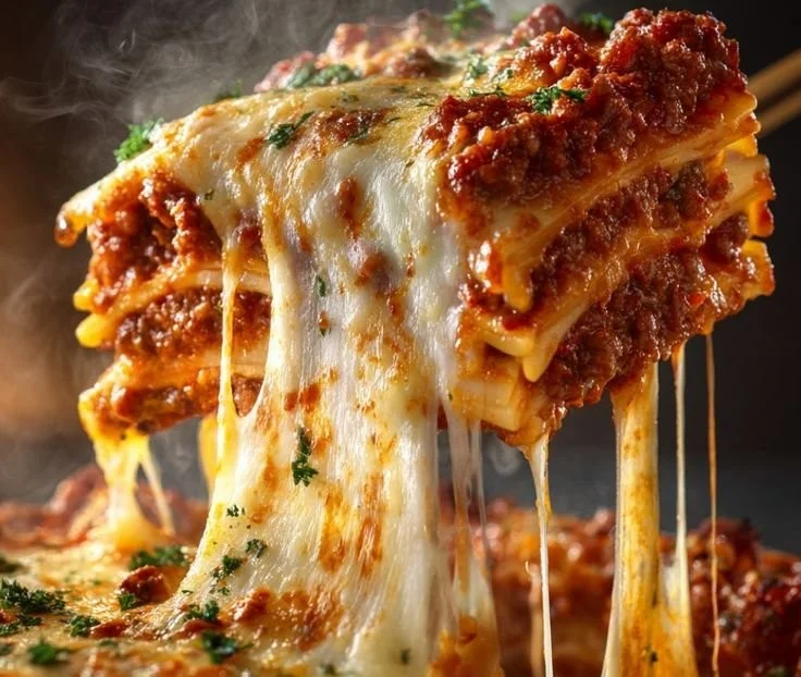 Delicious weeknight lasagna served in a cozy kitchen setting