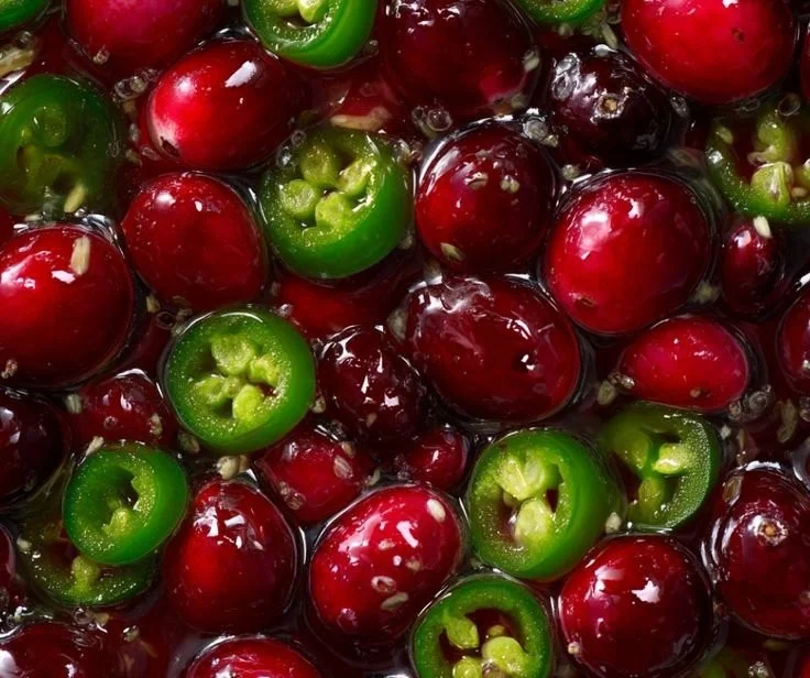 Cranberry Jalapeño Cowboy Candy, sweet and spicy holiday treat