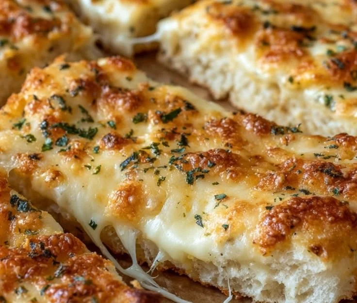 Delicious cheesy breadsticks baked to perfection for a cozy snack.