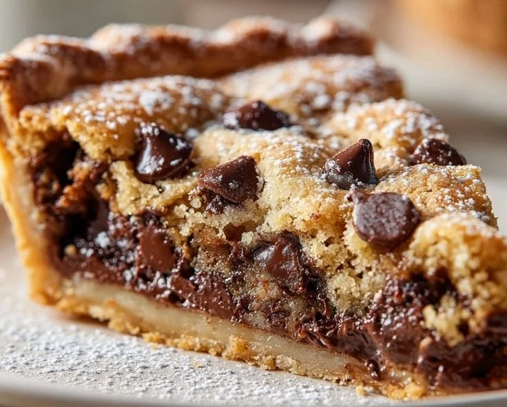 Delicious Chocolate Chip Cookie Pie fresh out of the oven