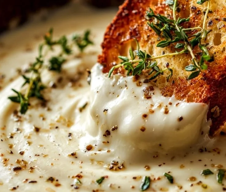 Creamy homemade Alfredo sauce prepared in a cooking pot