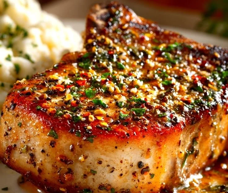 Juicy baked pork chops cooked with a fail-proof method for perfect tenderness