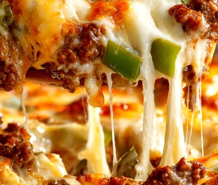 Delicious Keto Philly Cheesesteak Casserole with melted cheese and peppers