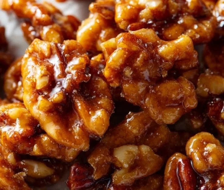 A bowl of Pecan Praline Crunch showcasing its warm, nutty ingredients.