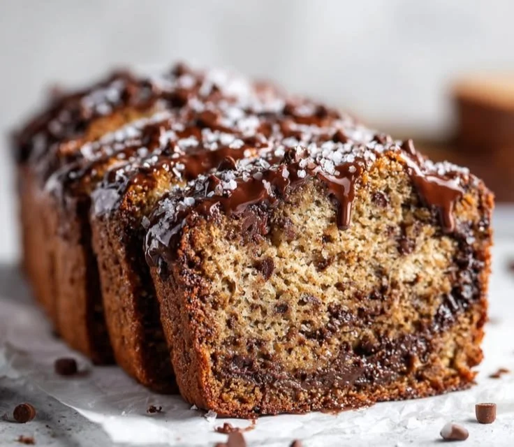 Healthy homemade Protein Banana Bread with ripe bananas and protein powder.