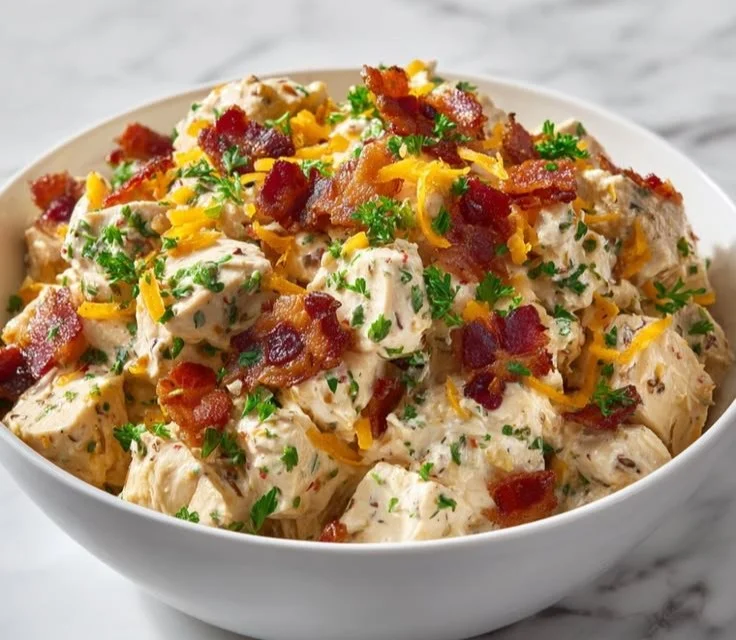 Protein packed carnivore chicken salad with chicken and greens for a hearty meal.