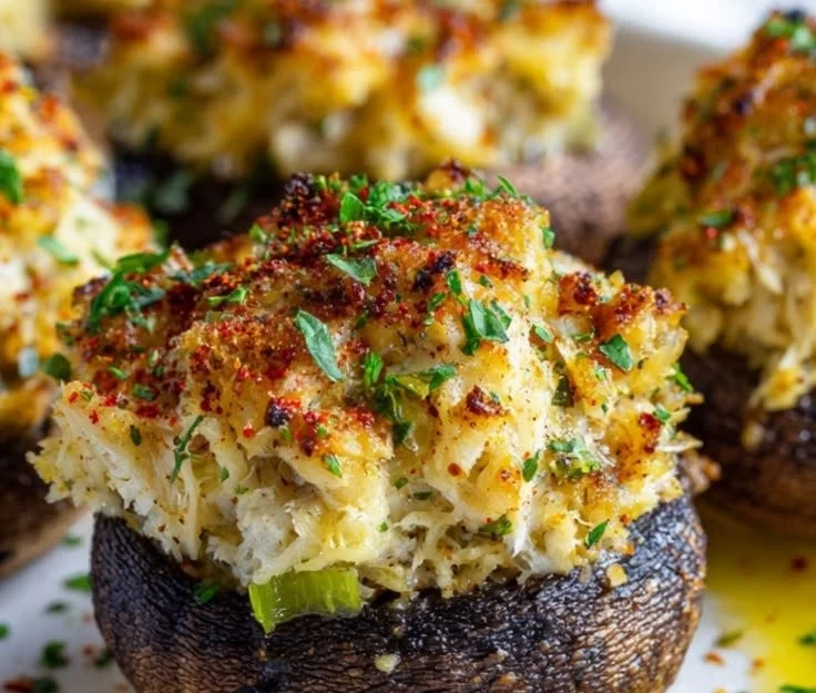 Ruth's Chris Crab-Stuffed Mushrooms appetizer dish