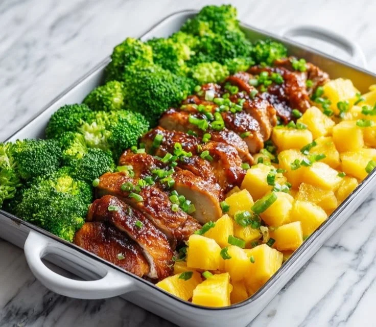 Delicious Sun-Kissed Pineapple Chicken Sheet Pan Meal ready to serve