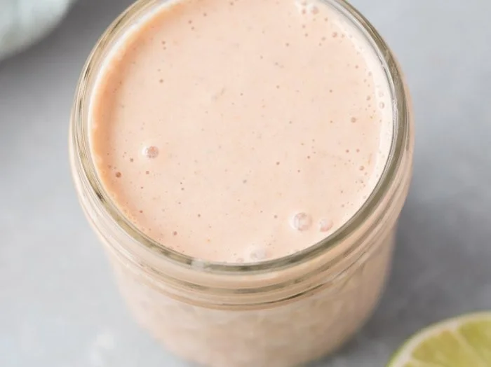Creamy Greek yogurt taco dressing recipe for healthy salads and tacos