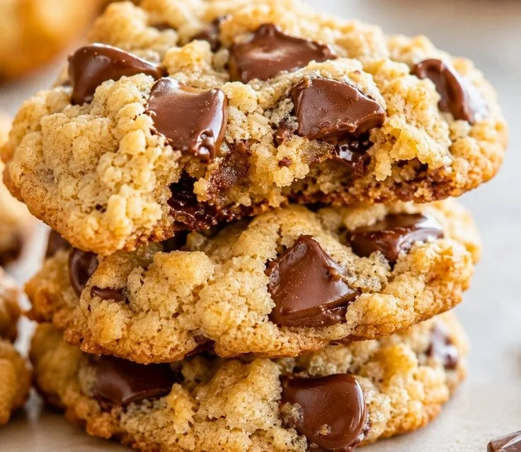 Easy cottage cheese protein cookies with chocolate chips on a plate