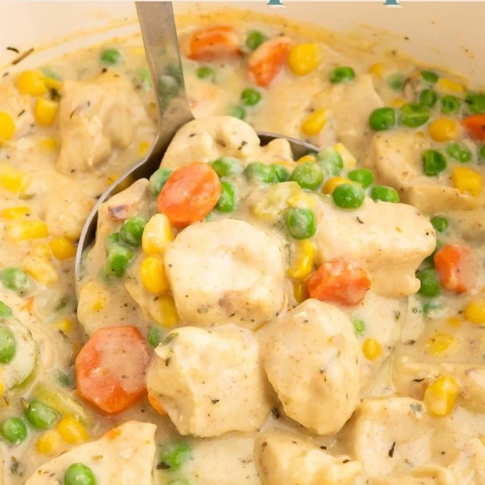 High Protein Chicken Pot Pie with vegetables and flaky crust